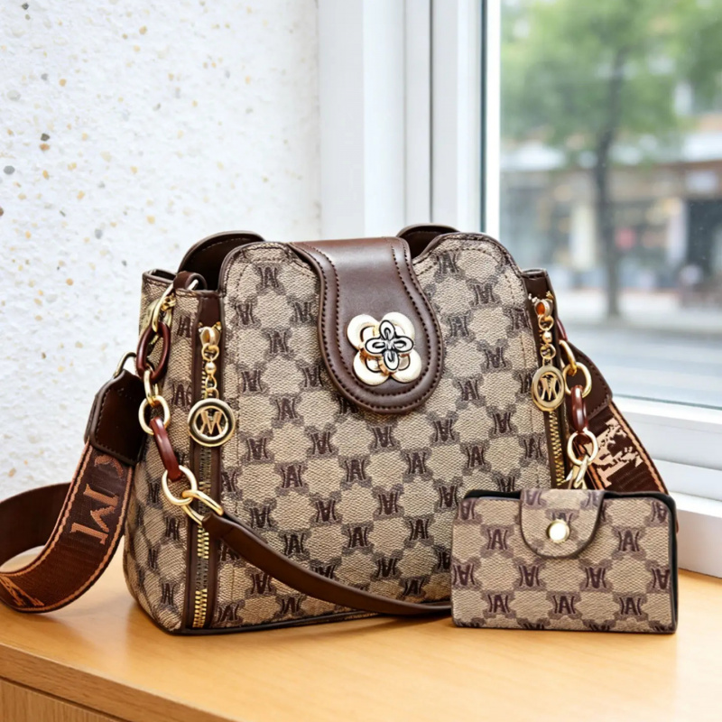 Women Bags For Work - 빈티지 레터 프린트 숄더백, 패셔너블하고 다용도로