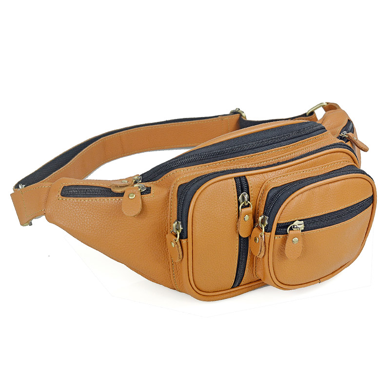 Saddle Bag Leather - 남성용 진짜 가죽 허리 팩, 남성용