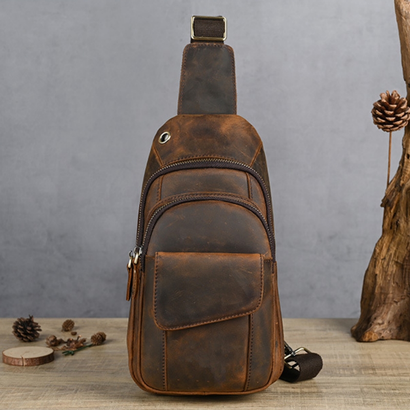 Saddle Bag Leather - 디자이너 럭셔리 다기능 남성 가슴 가방