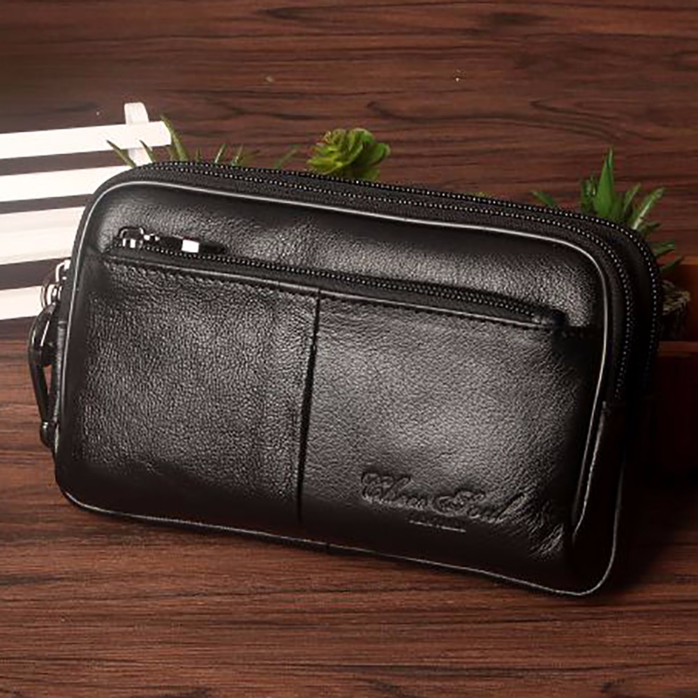 Saddle Bag Leather - 남성용 클러치 허리 팩 가방, 휴대