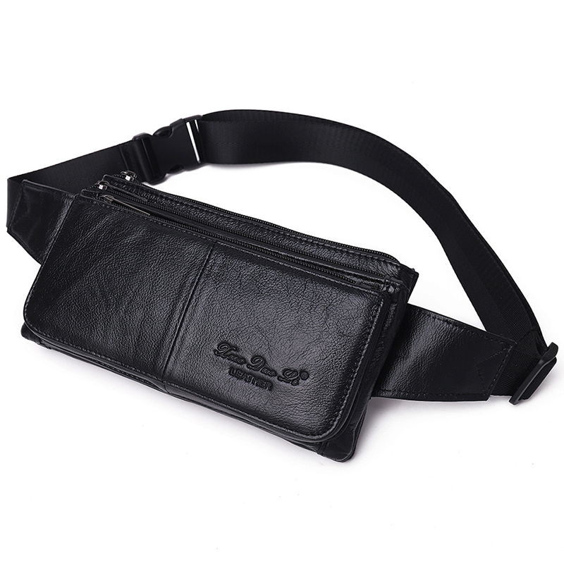Saddle Bag Leather - 남성 허리 가방 벨트 힙백 지갑