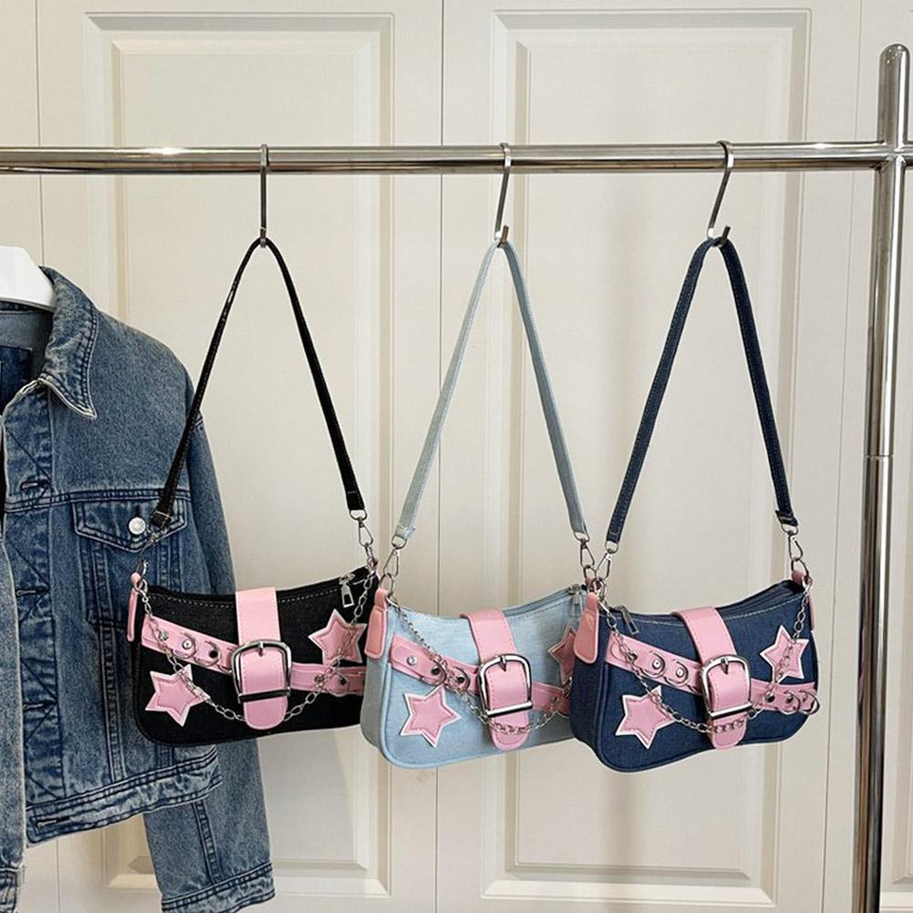 Women Bags Jeans - 패션 여성 핸드백 데님 별 패턴