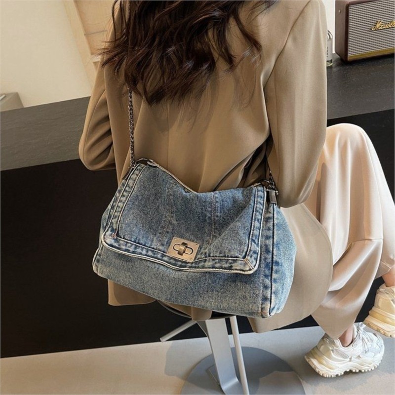 Women Bags Jeans - 하라주쿠 스타일 빈티지 데님 토트백 여성