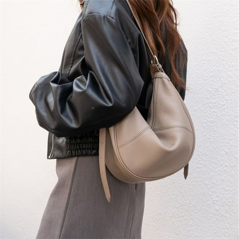 Women Bags For Work - BURMINSA 여성용 부드러운 천연 가죽 크레센트