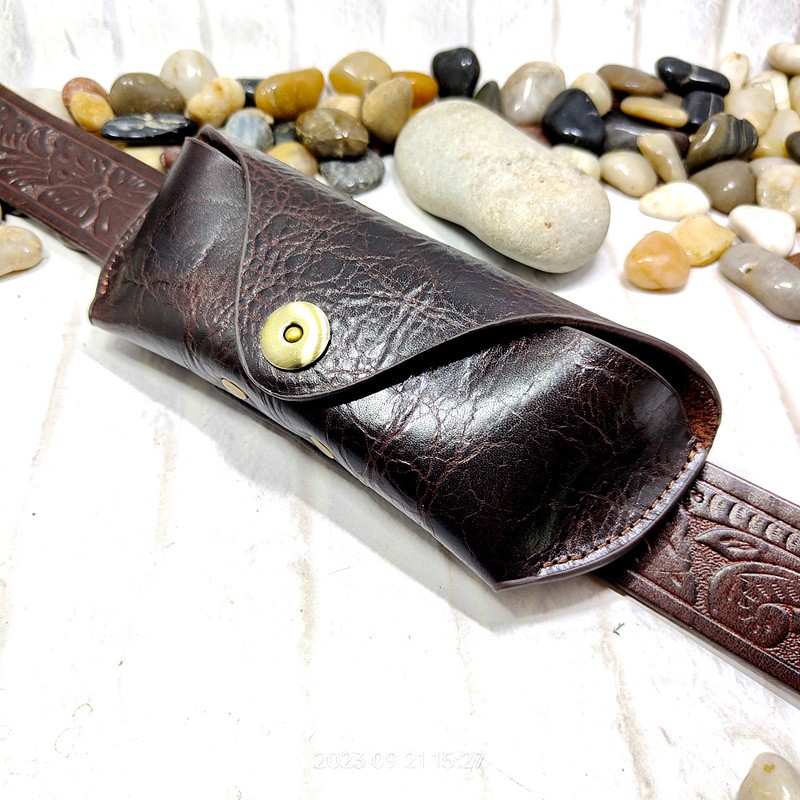 Saddle Bag Leather - 정품 가죽 선글라스 상자 포켓 벨트