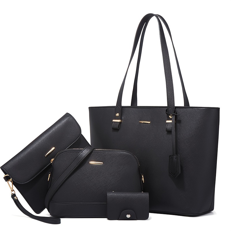 Women Bags Gift - 4종 세트 여성 가방 세트 단색