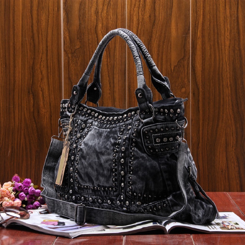 Women Bags Jeans - 여성용 빈티지 데님 청바지 핸드백, 지퍼