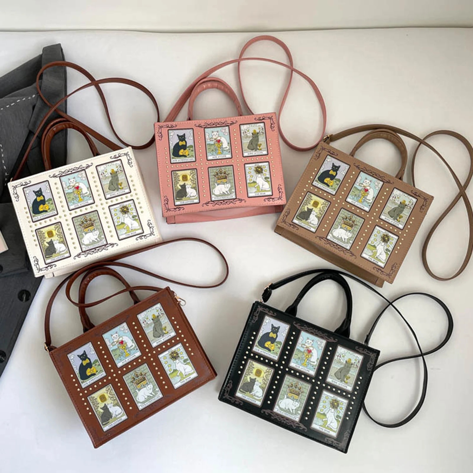 Women Bags Aldo - 여성용 캣 리벳 프린트 토트백 크로스바디