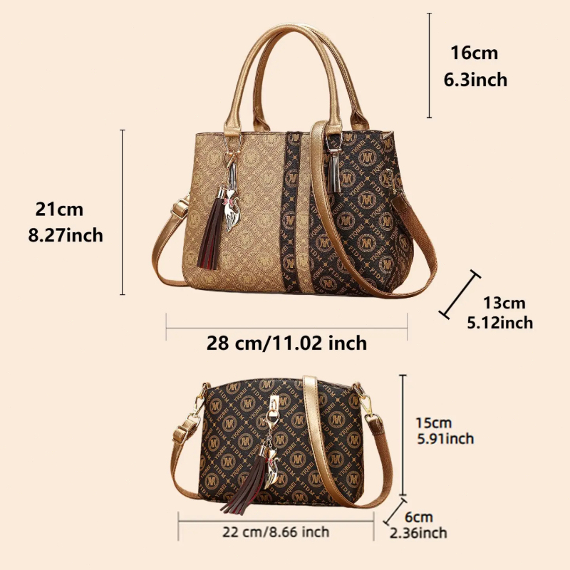 여성용 핸드백 세트(숄더백 포함), 클래식 프린트 대용 - Women Bags Gift 리뷰 및 가격