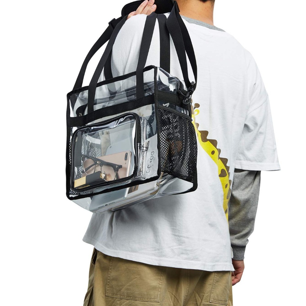투명 토트백, 튼튼한 플라스틱 소재, 지퍼 포켓 포함, - Women Bags For Work 리뷰 및 가격