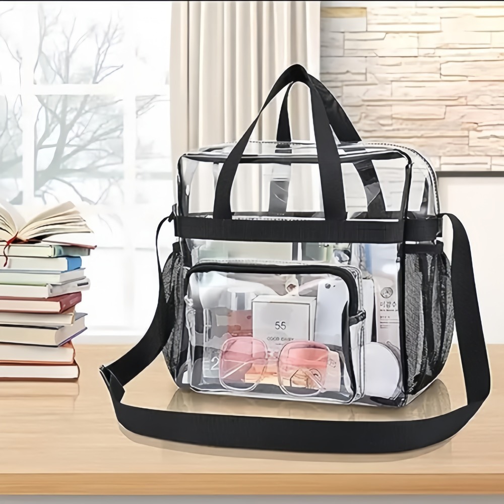 투명 토트백, 튼튼한 플라스틱 소재, 지퍼 포켓 포함, - Women Bags For Work 리뷰 및 가격