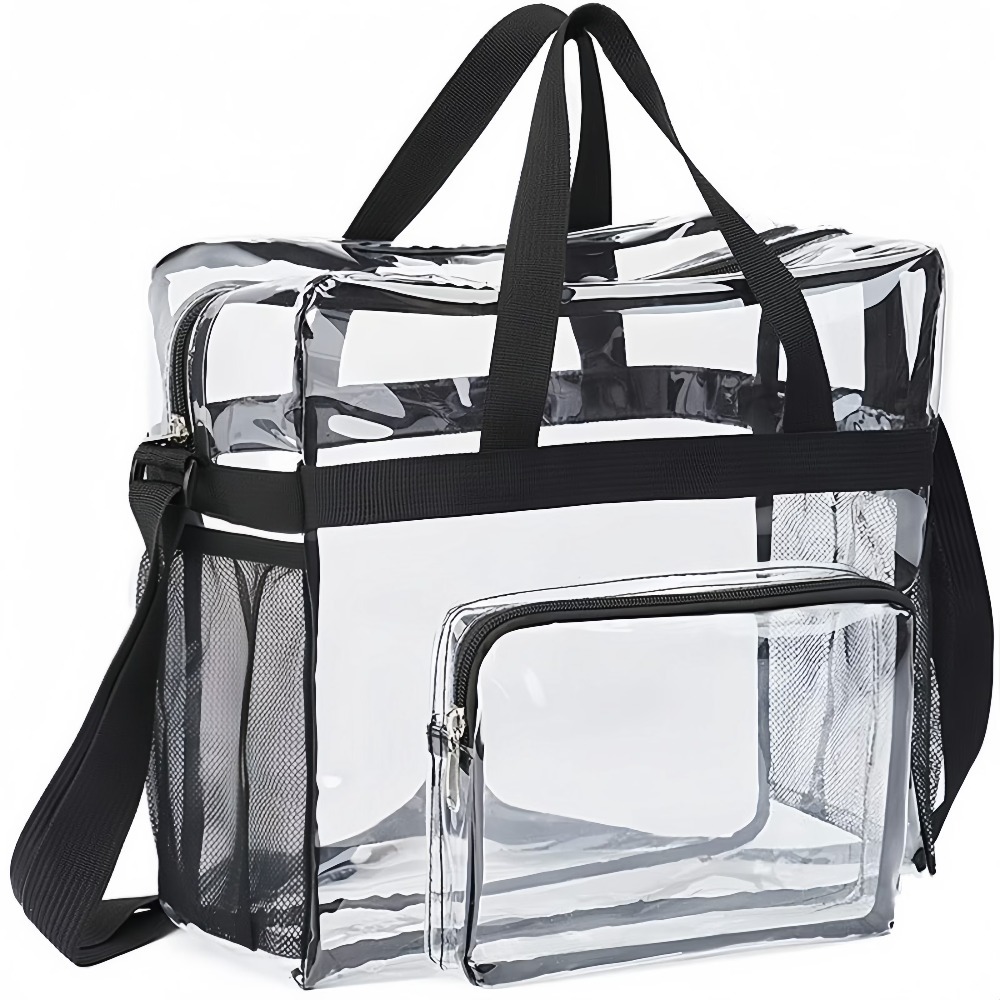 투명 토트백, 튼튼한 플라스틱 소재, 지퍼 포켓 포함, - Women Bags For Work 리뷰 및 가격