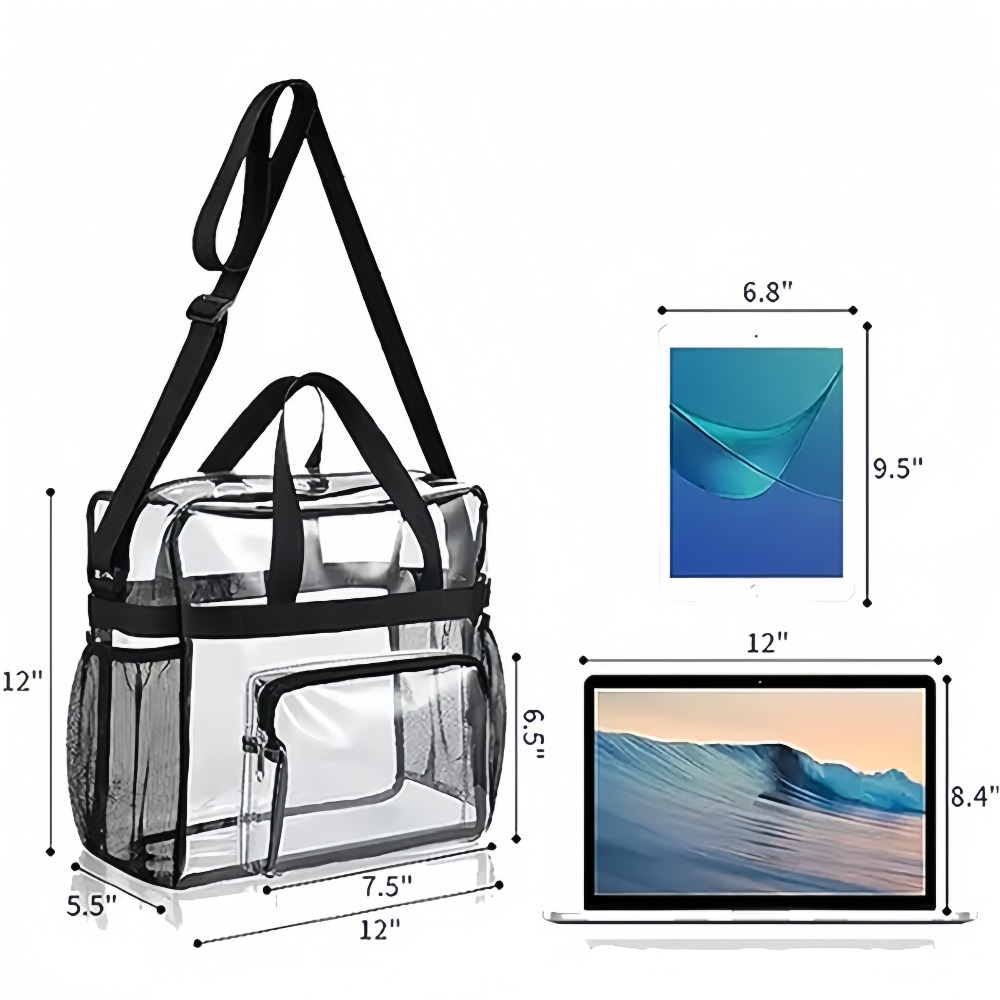 투명 토트백, 튼튼한 플라스틱 소재, 지퍼 포켓 포함, - Women Bags For Work 리뷰 및 가격