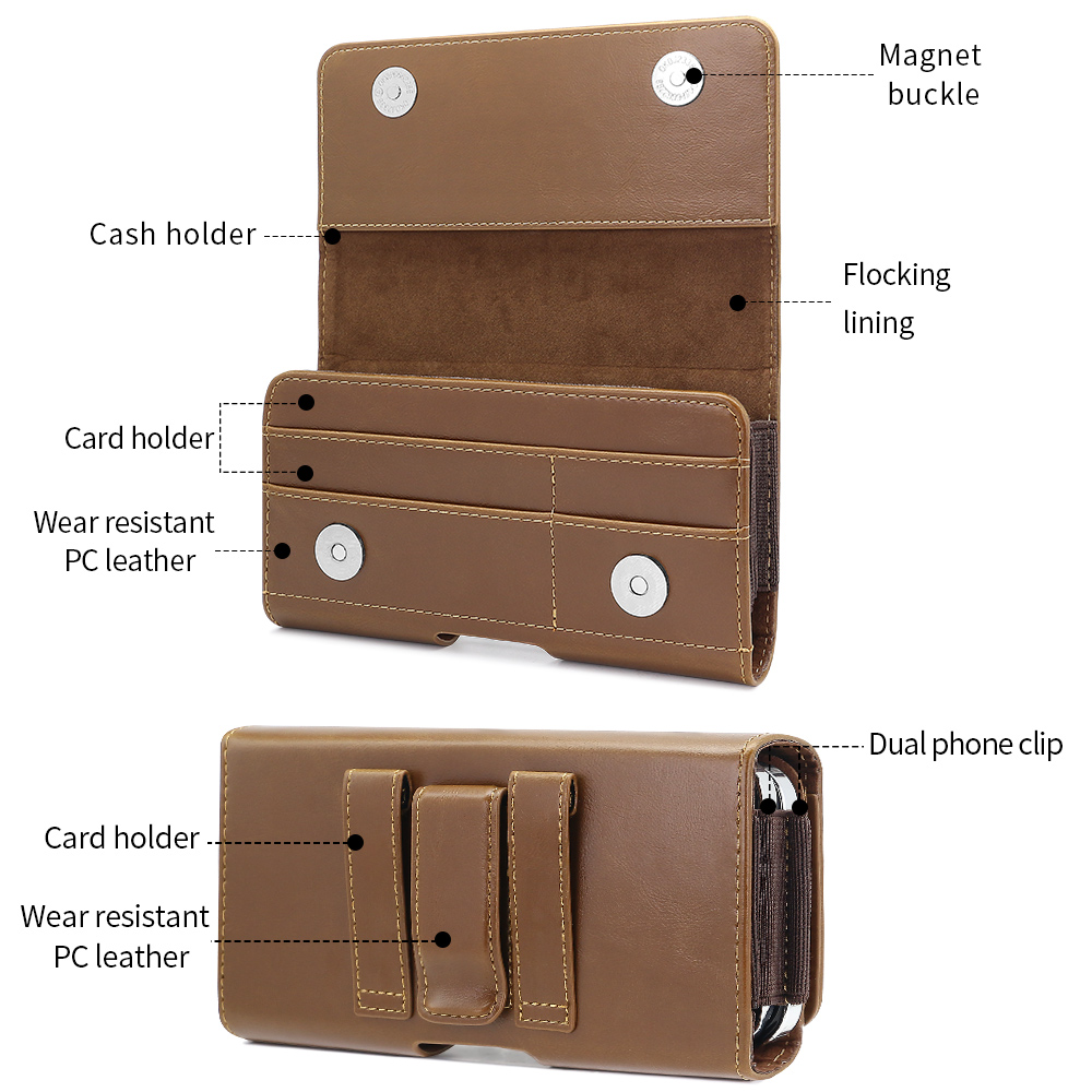 범용 가로형 PU 가죽 휴대폰 파우치 벨트 클립 홀스터 - Saddle Bag Leather 리뷰 및 가격