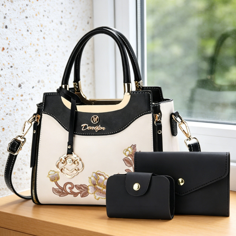 고급 자수 핸드백 3종 세트, 일상 외출, 데이트 및  - Women Bags For Work 리뷰 및 가격