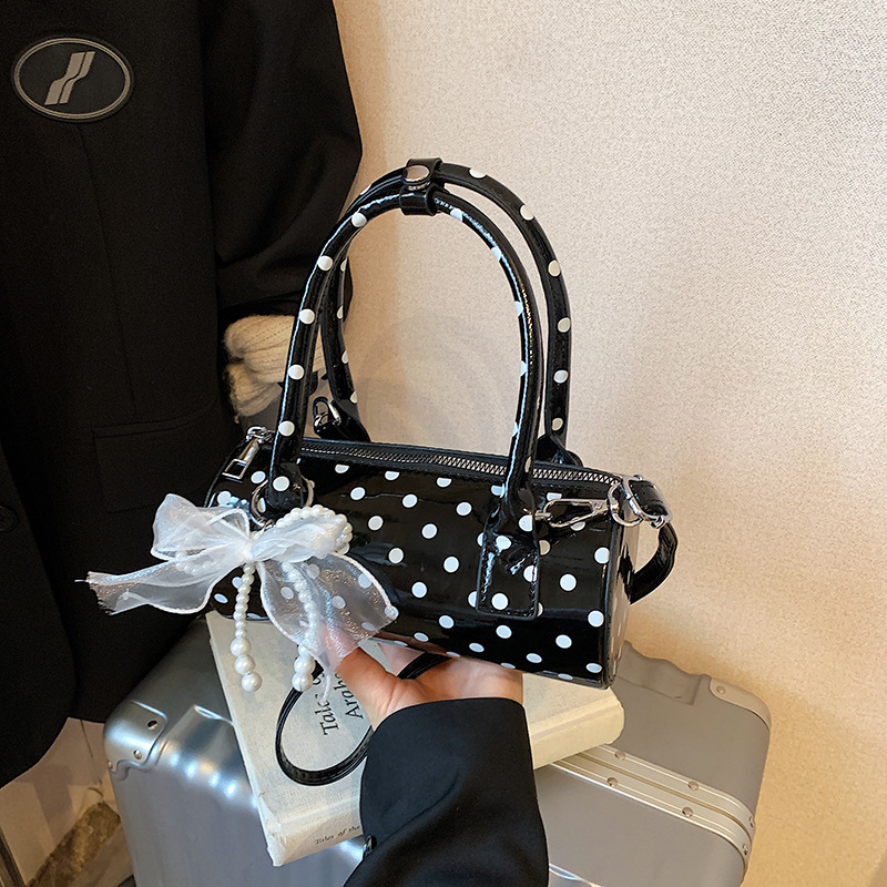 여성용 귀여운 물방울 무늬 핸드백, 진주 리본 참 장식 - Women'S Bags Top 10 리뷰 및 가격