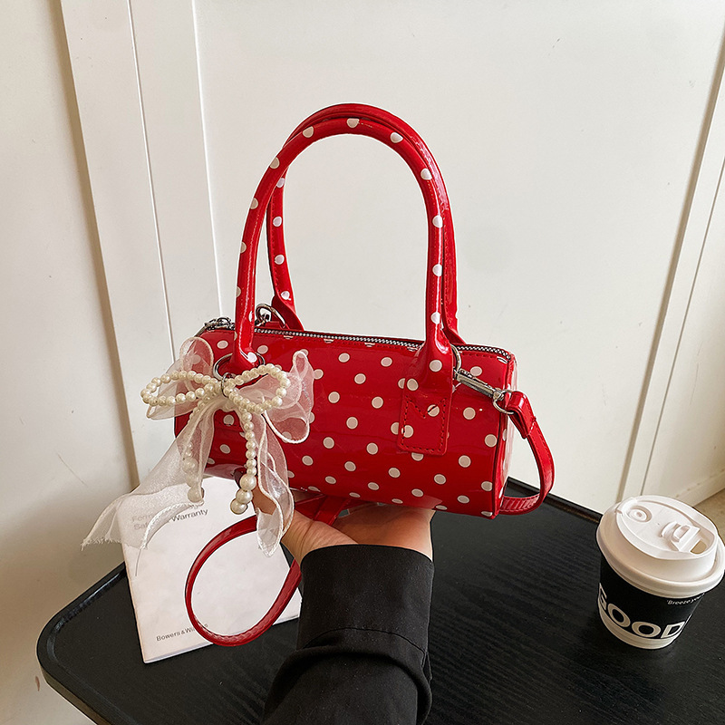 여성용 귀여운 물방울 무늬 핸드백, 진주 리본 참 장식 - Women'S Bags Top 10 리뷰 및 가격