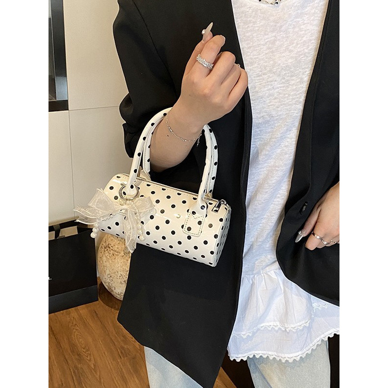 여성용 귀여운 물방울 무늬 핸드백, 진주 리본 참 장식 - Women'S Bags Top 10 리뷰 및 가격