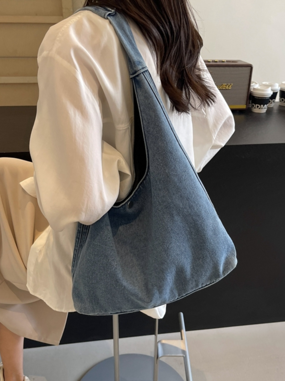 캐주얼 대용량 캔버스 토트 백 통근자 싱글 숄더백 젊은 - Women'S Young Bags 리뷰 및 가격