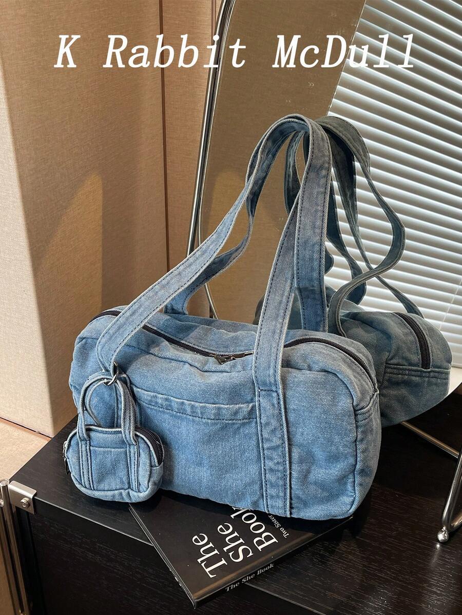 2개 캐주얼 솔리드 컬러 대용량 청바지 숄더백(걸이형  - Women Bags Jeans 리뷰 및 가격