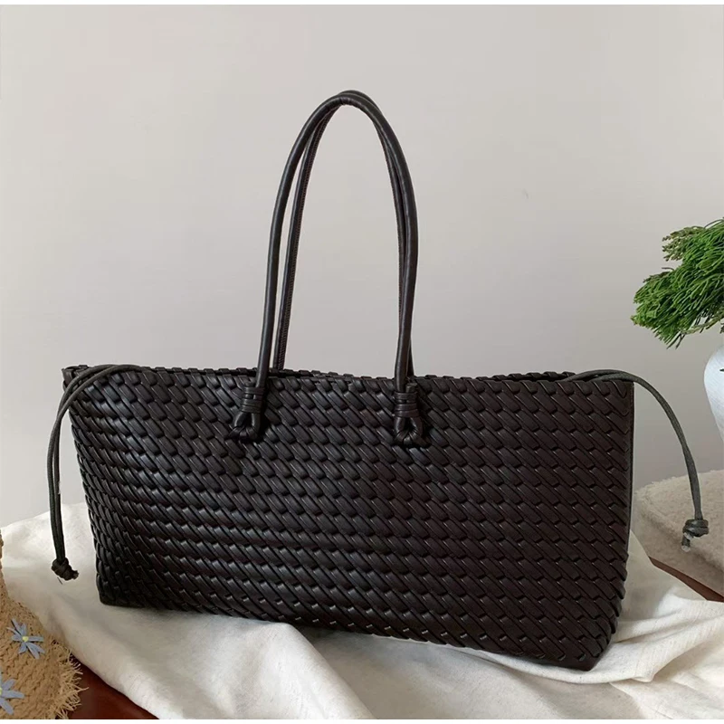 디자이너 고급 PU 직조 토트백, 탑 핸들 롱 숄더백, - Women Bags For Work 리뷰 및 가격
