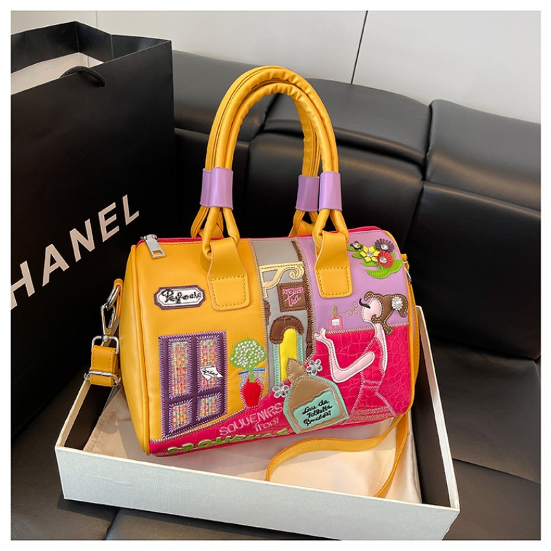 PU 신상 개성있는 스타일리시 숄더백 디자인 패치워크  - Women Bags Designer Sale 리뷰 및 가격