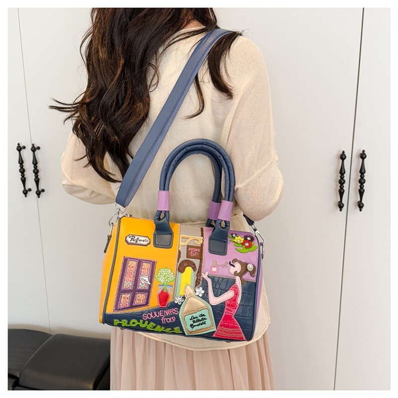 PU 신상 개성있는 스타일리시 숄더백 디자인 패치워크  - Women Bags Designer Sale 리뷰 및 가격