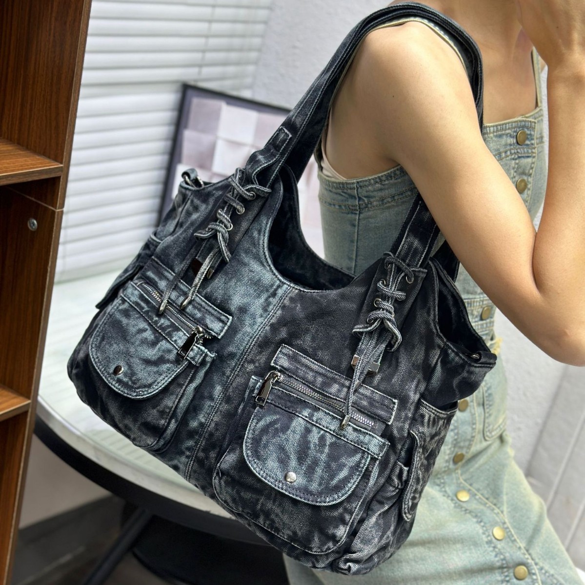 여성용 데님 가방 Y2K 빈티지 블루 진 지갑 및 핸드 - Women Bags Jeans 리뷰 및 가격