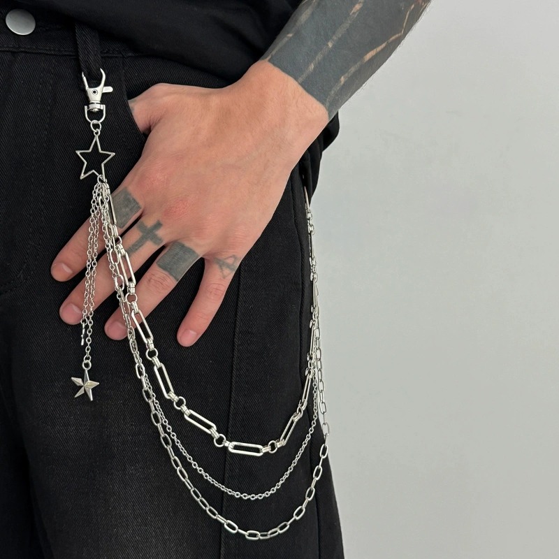 남녀 힙합 더블 레이어 허리 체인 트렌디 스타 펜던트  - Women Bags Jeans 리뷰 및 가격