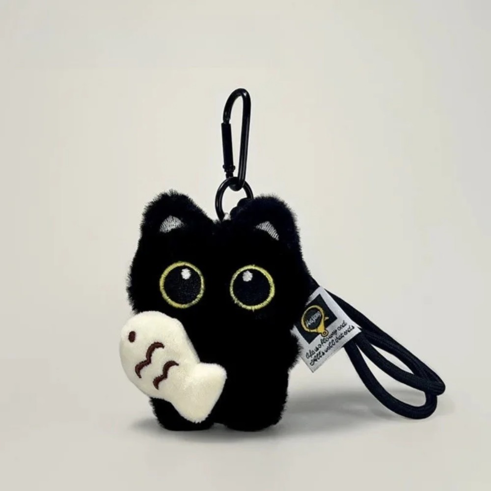 1개 귀여운 봉제 검은 고양이 & 물고기 인형 키체인  - Women'S Young Bags 리뷰 및 가격