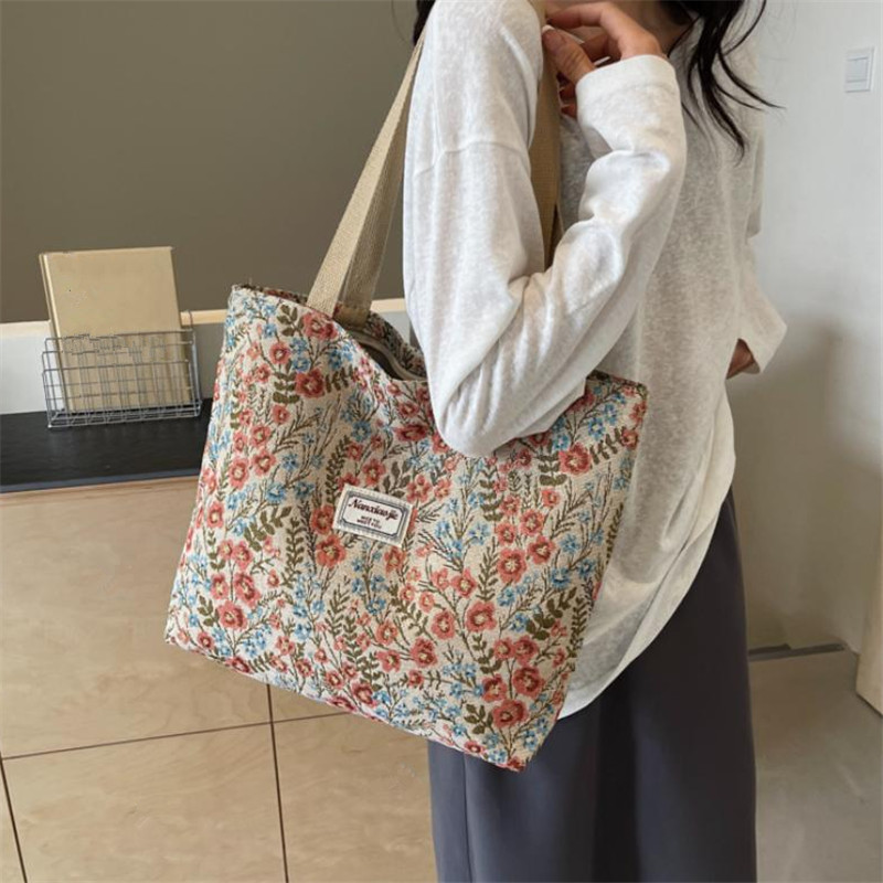 자수 꽃무늬 캔버스 핸드백 여성용 섬세한 꽃무늬 토트  - Women Bags For Work 리뷰 및 가격