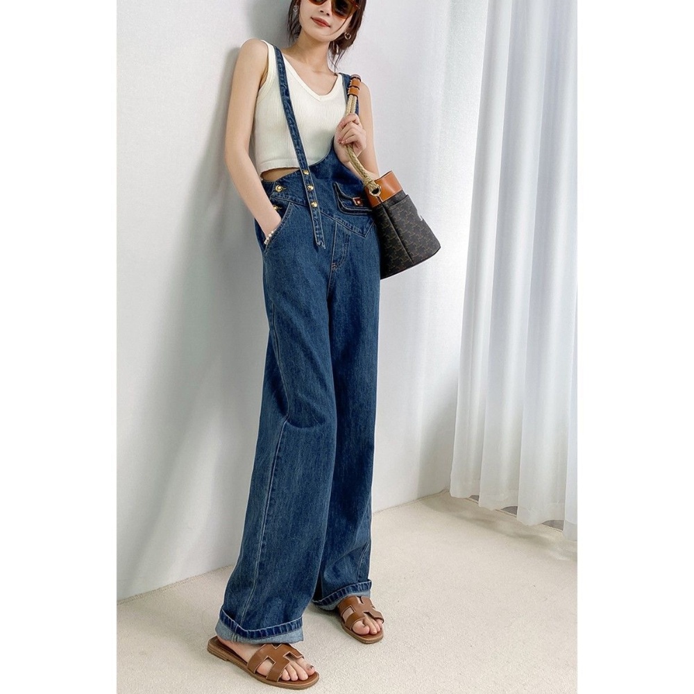 레트로 메탈 버튼 비대칭 스트랩 데님 팬츠 미니 웨이스 - Women Bags Jeans 리뷰 및 가격