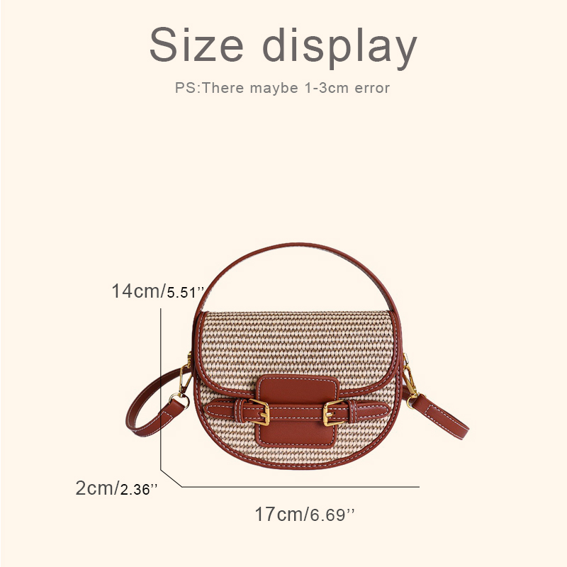 여성을위한 영국 스타일 미니 밀짚 상자 안장 가방 럭셔 - Saddle Bag Leather 리뷰 및 가격