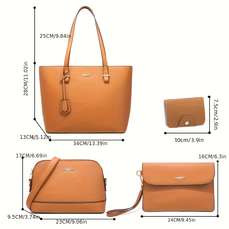 4종 세트 여성 가방 세트 단색 토트백 레트로 여성 크 - Women Bags Gift 리뷰 및 가격