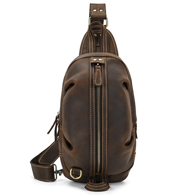 남성용 럭셔리 슬링 체스트 백, 진짜 가죽 다기능 숄더 - Saddle Bag Leather 리뷰 및 가격