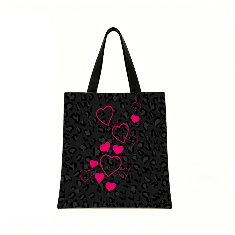 블랙 레오파드 프린트 핑크 하트 토트백과 동일한 동전  - Women Bags Gift 리뷰 및 가격