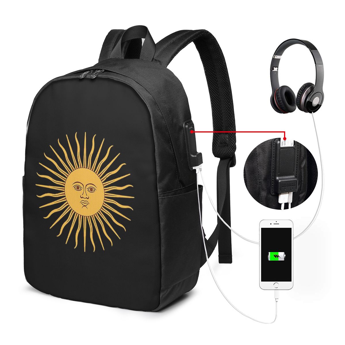 5월의 태양 아르헨티나 국기 배낭 여행 노트북 가방 컴 - Women Bags For Travel 리뷰 및 가격