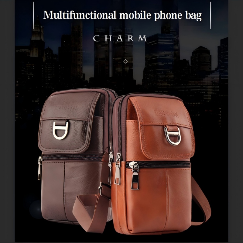 남성용 가죽 허리 가방 - 대용량 휴대폰 벨트 가방 - - Saddle Bag Leather 리뷰 및 가격