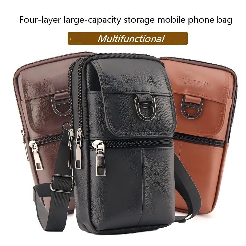 남성용 가죽 허리 가방 - 대용량 휴대폰 벨트 가방 - - Saddle Bag Leather 리뷰 및 가격