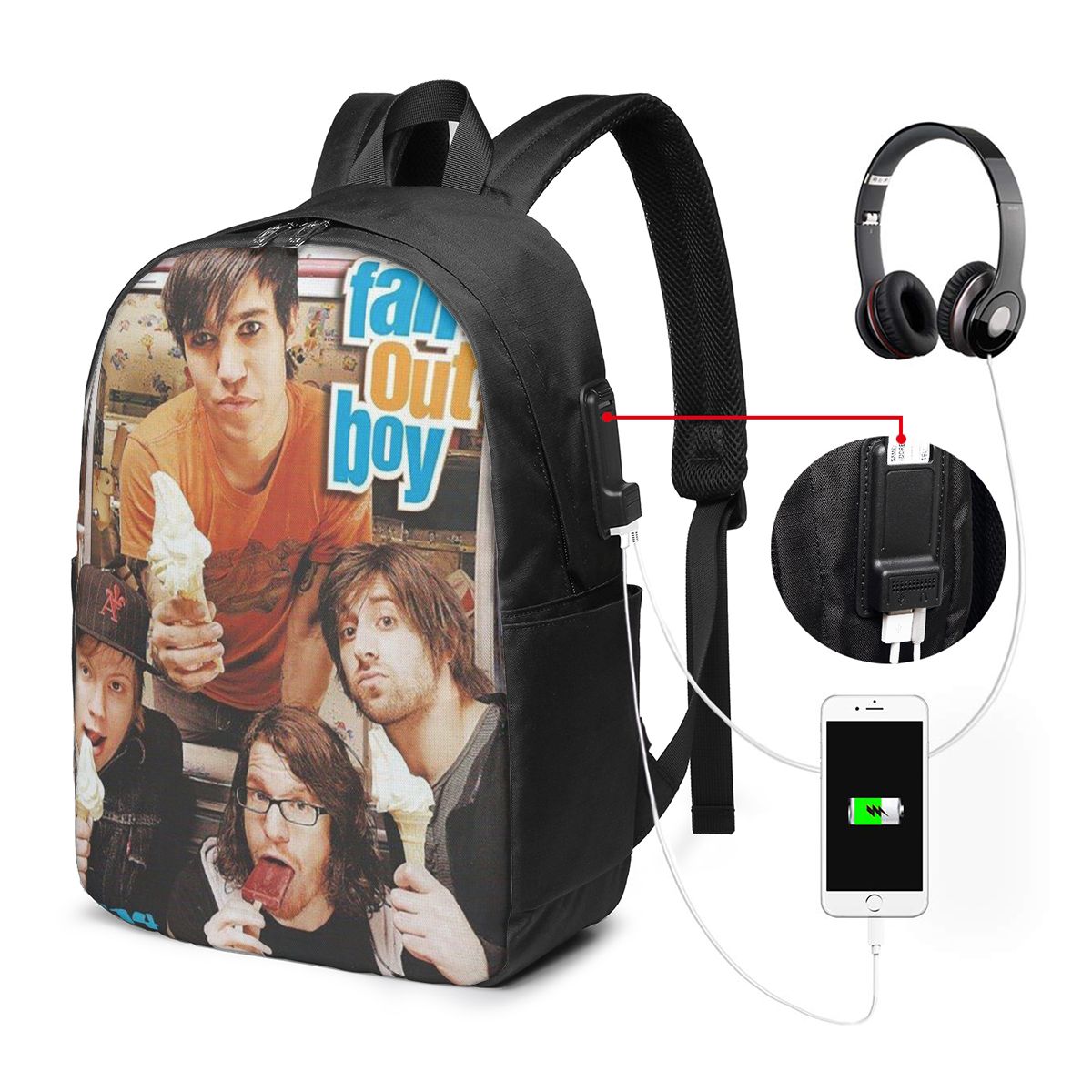 Fall Out Boy 배낭 여행 노트북 가방 컴퓨터  - Women Bags For Travel 리뷰 및 가격
